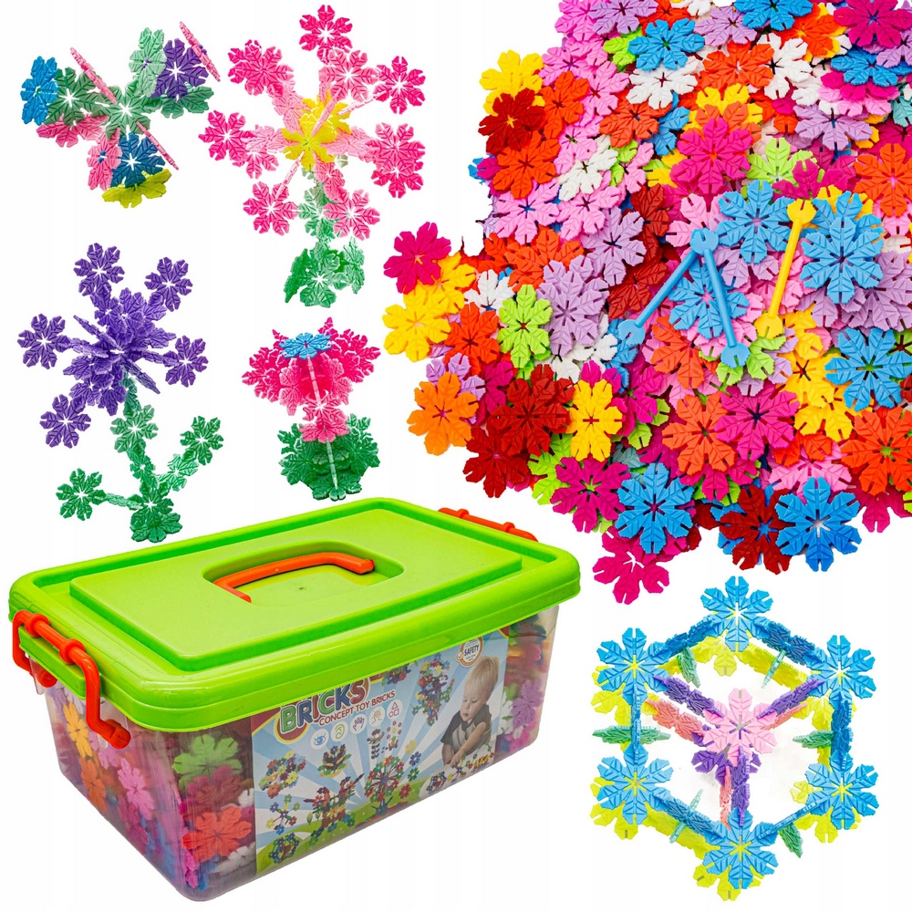 Stavebné bloky na suchý zips Creative Flakes 1500 ks